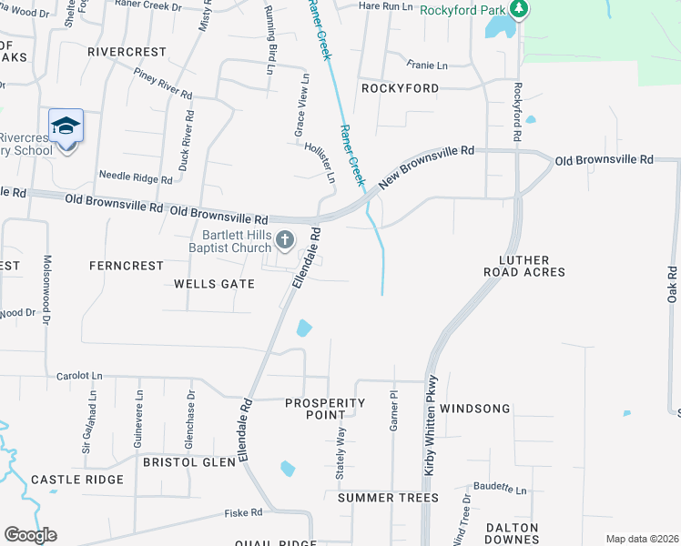 map of restaurants, bars, coffee shops, grocery stores, and more near 6644 Clingmans Cove in Bartlett