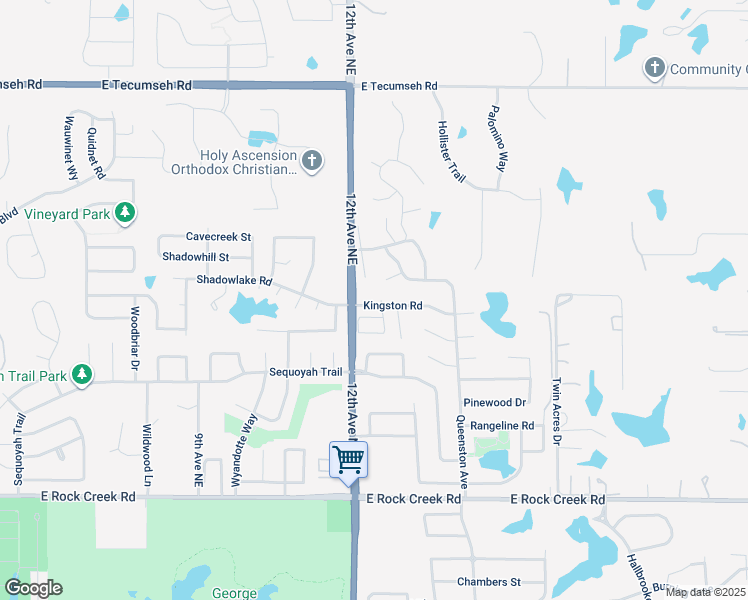 map of restaurants, bars, coffee shops, grocery stores, and more near 1231 Kingston Road in Norman