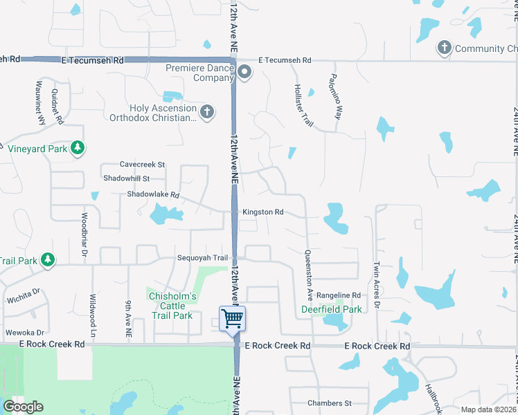 map of restaurants, bars, coffee shops, grocery stores, and more near 1255 Kingston Road in Norman