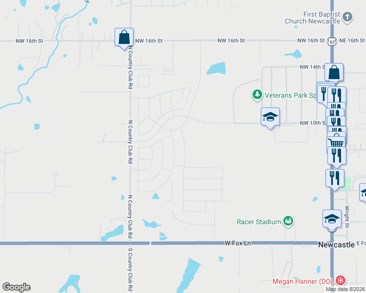 map of restaurants, bars, coffee shops, grocery stores, and more near 720 Saint James Place in Newcastle
