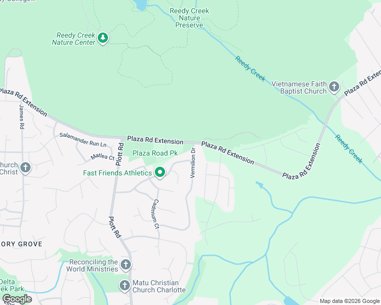 map of restaurants, bars, coffee shops, grocery stores, and more near 8415 Vermilion Drive in Charlotte