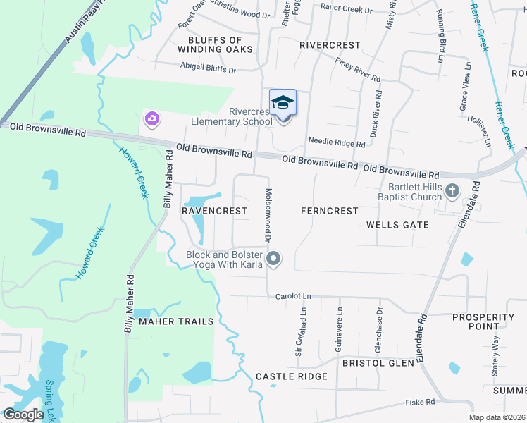 map of restaurants, bars, coffee shops, grocery stores, and more near 4713 Molsonwood Drive in Bartlett