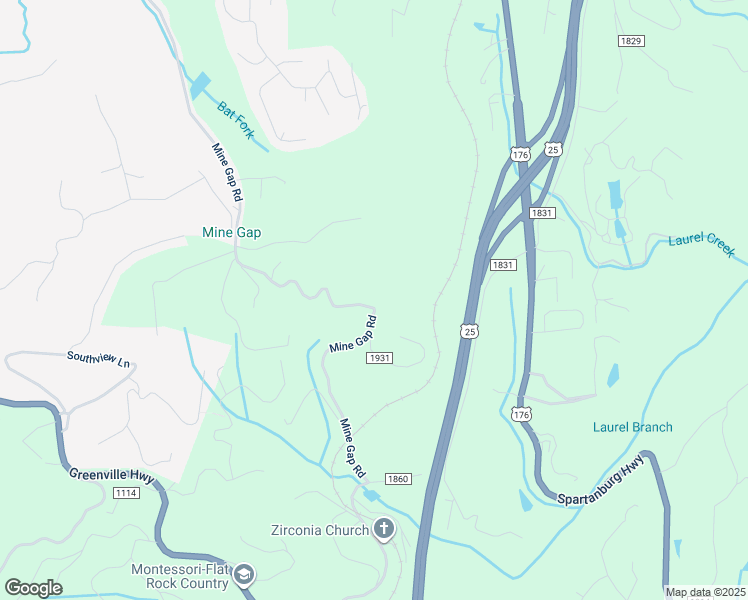 map of restaurants, bars, coffee shops, grocery stores, and more near 952 Mine Gap Road in Zirconia