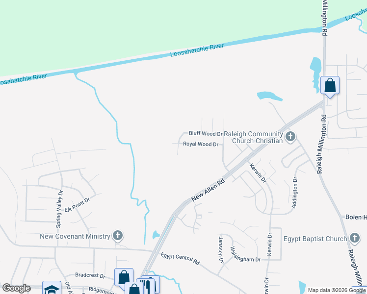 map of restaurants, bars, coffee shops, grocery stores, and more near 3647 Royal Wood Drive in Memphis