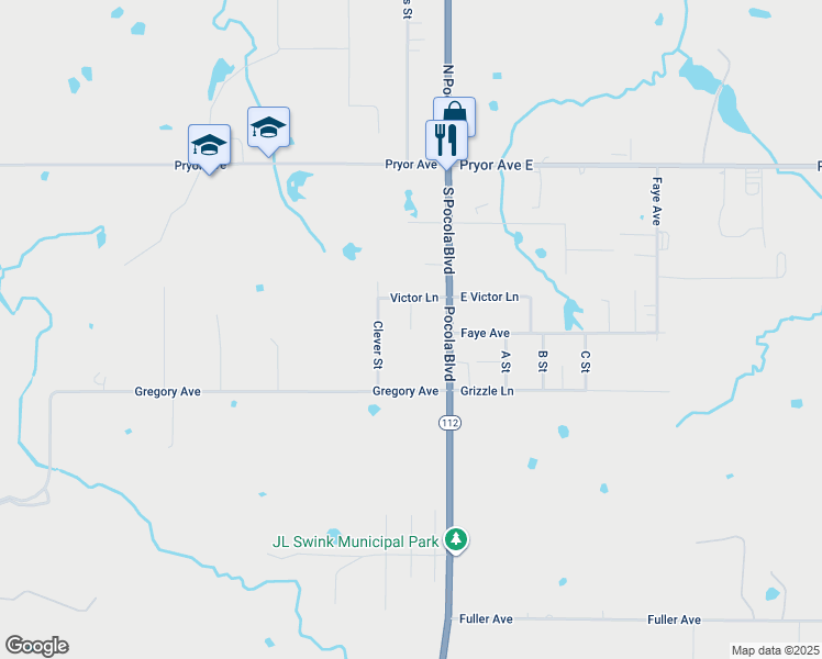map of restaurants, bars, coffee shops, grocery stores, and more near 101 Elm in Pocola