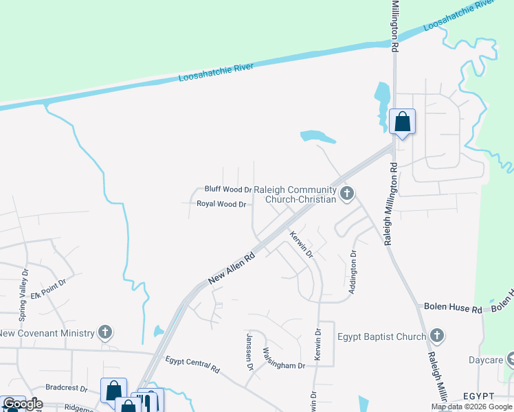 map of restaurants, bars, coffee shops, grocery stores, and more near 4705 Royal Ridge Drive in Memphis