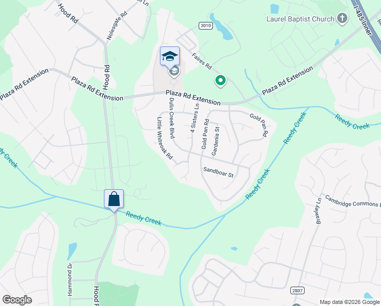 map of restaurants, bars, coffee shops, grocery stores, and more near 8320 4 Sisters Lane in Charlotte