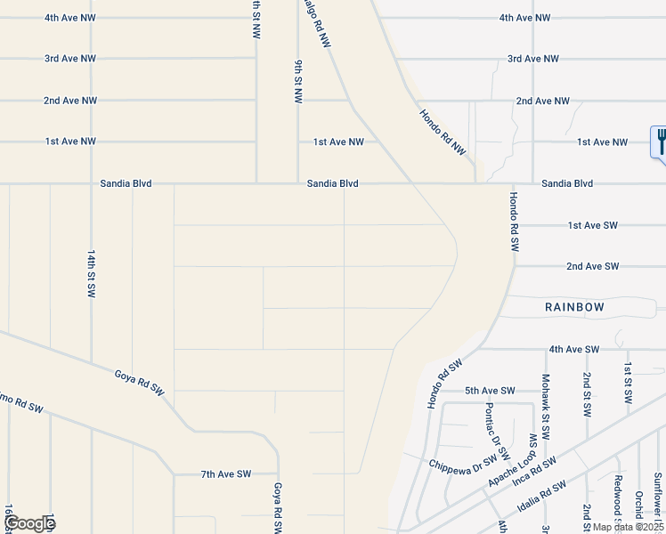 map of restaurants, bars, coffee shops, grocery stores, and more near 814 2nd Avenue Southwest in Rio Rancho