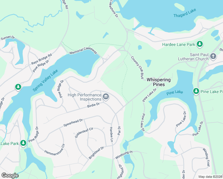 map of restaurants, bars, coffee shops, grocery stores, and more near 14 Bogie Drive in Whispering Pines
