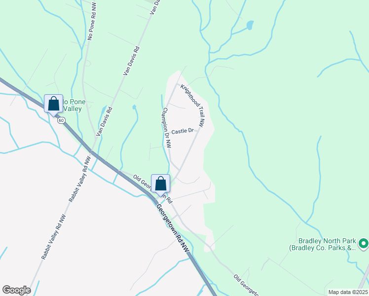 map of restaurants, bars, coffee shops, grocery stores, and more near 257 Knighthood Trail Northwest in Cleveland