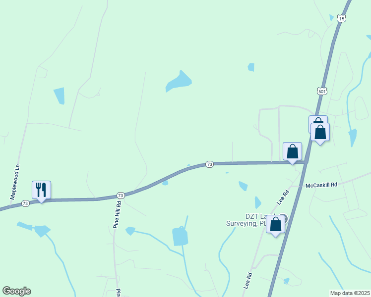 map of restaurants, bars, coffee shops, grocery stores, and more near 412 North Carolina 73 in West End