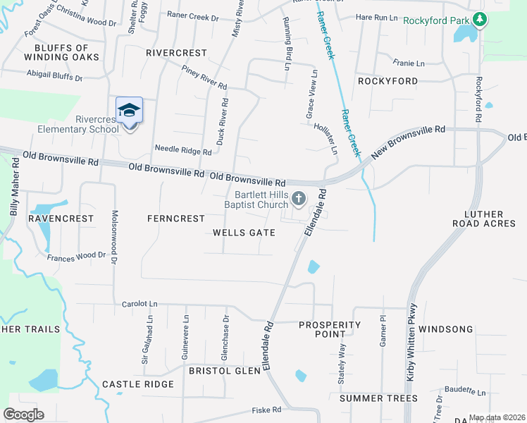 map of restaurants, bars, coffee shops, grocery stores, and more near 6487 Wells Fields Cove in Bartlett