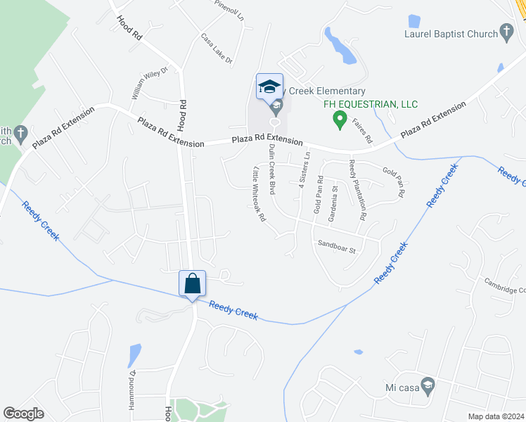 map of restaurants, bars, coffee shops, grocery stores, and more near 10230 Little Whiteoak Road in Charlotte