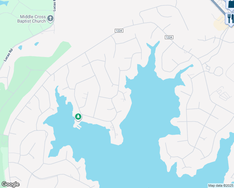 map of restaurants, bars, coffee shops, grocery stores, and more near 132 Shaw Drive in Seven Lakes