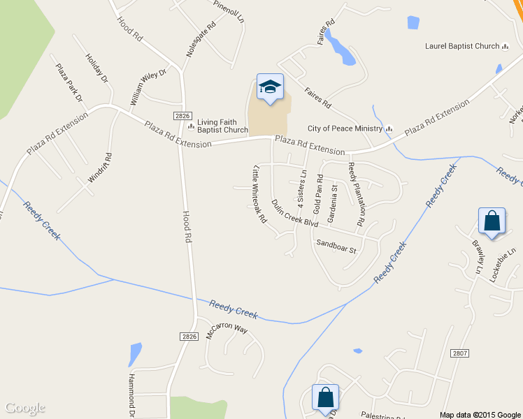 map of restaurants, bars, coffee shops, grocery stores, and more near 10217 Little Whiteoak Road in Charlotte