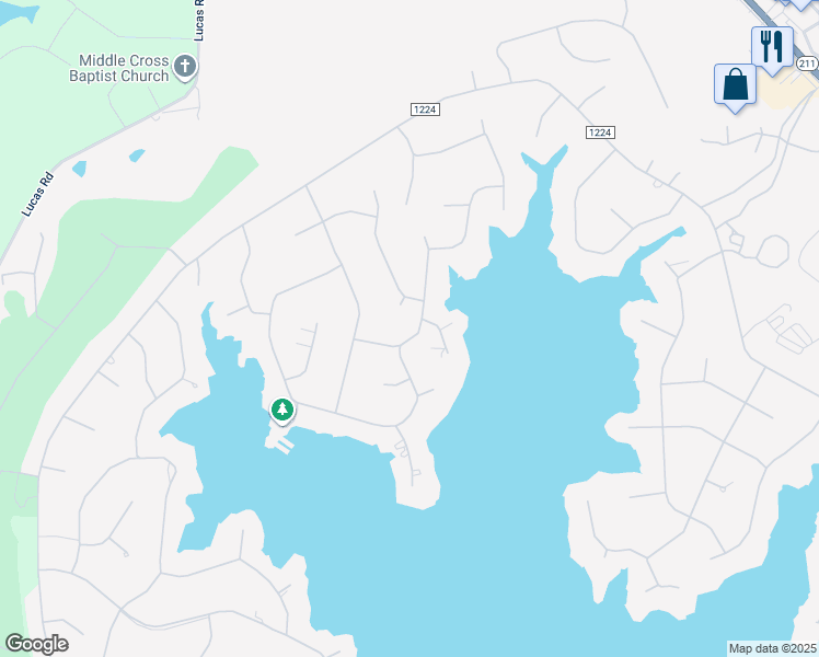 map of restaurants, bars, coffee shops, grocery stores, and more near 132 Shaw Drive in Seven Lakes