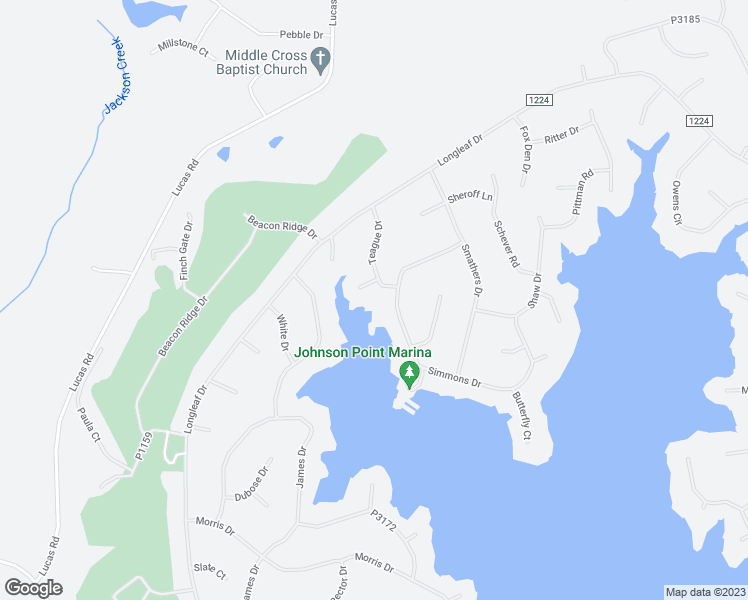 map of restaurants, bars, coffee shops, grocery stores, and more near 120 Teague Drive in Seven Lakes