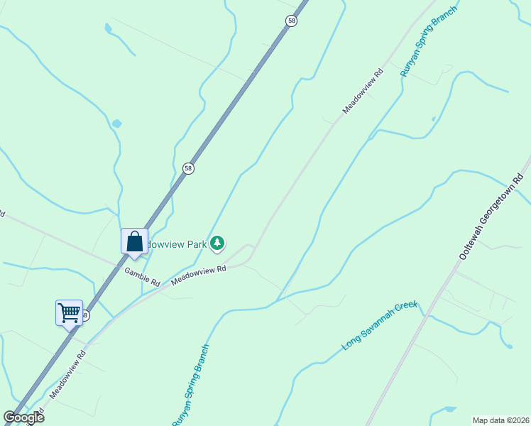 map of restaurants, bars, coffee shops, grocery stores, and more near 11223 Meadowview Road in Georgetown