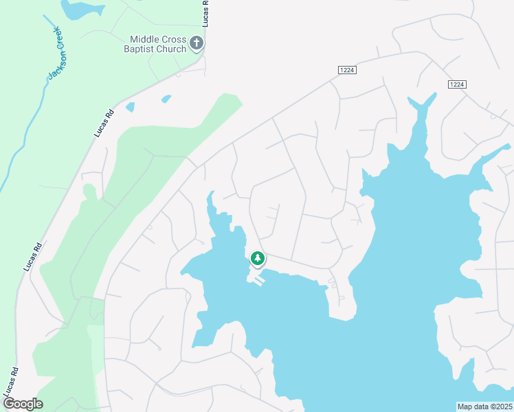 map of restaurants, bars, coffee shops, grocery stores, and more near Simmons Drive in Seven Lakes