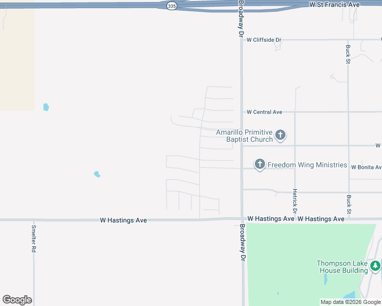 map of restaurants, bars, coffee shops, grocery stores, and more near 4603 Broadway Drive in Amarillo