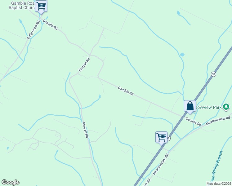 map of restaurants, bars, coffee shops, grocery stores, and more near 7422 Gamble Road in Georgetown