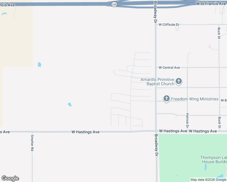 map of restaurants, bars, coffee shops, grocery stores, and more near 4603 Broadway Drive in Amarillo