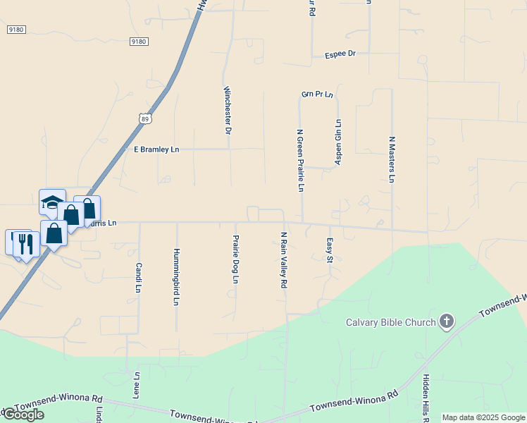 map of restaurants, bars, coffee shops, grocery stores, and more near 8085 Remington Drive in Flagstaff