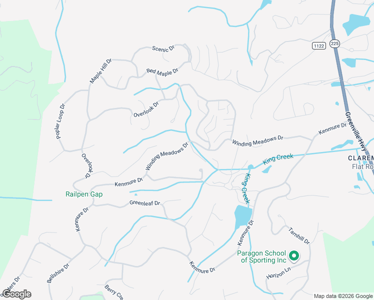 map of restaurants, bars, coffee shops, grocery stores, and more near 300 Winding Meadows Drive in Flat Rock
