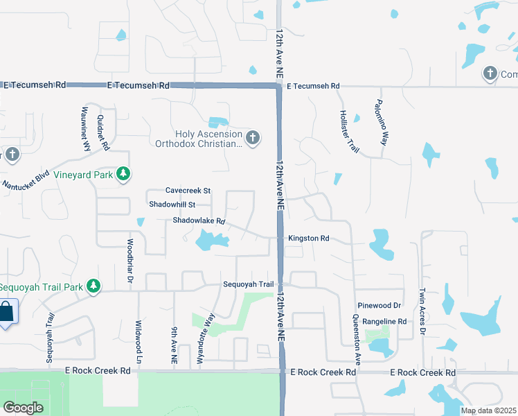 map of restaurants, bars, coffee shops, grocery stores, and more near 3029 Pinecrest Street in Norman