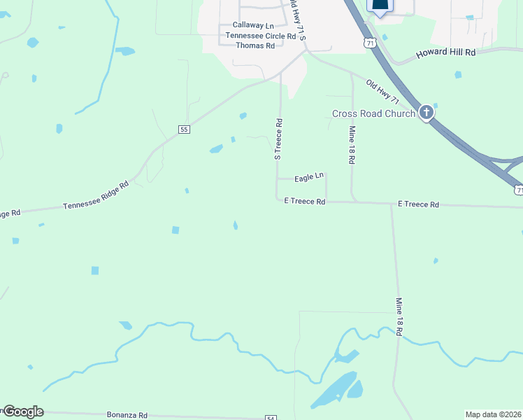 map of restaurants, bars, coffee shops, grocery stores, and more near 5809 East Treece Road in Fort Smith