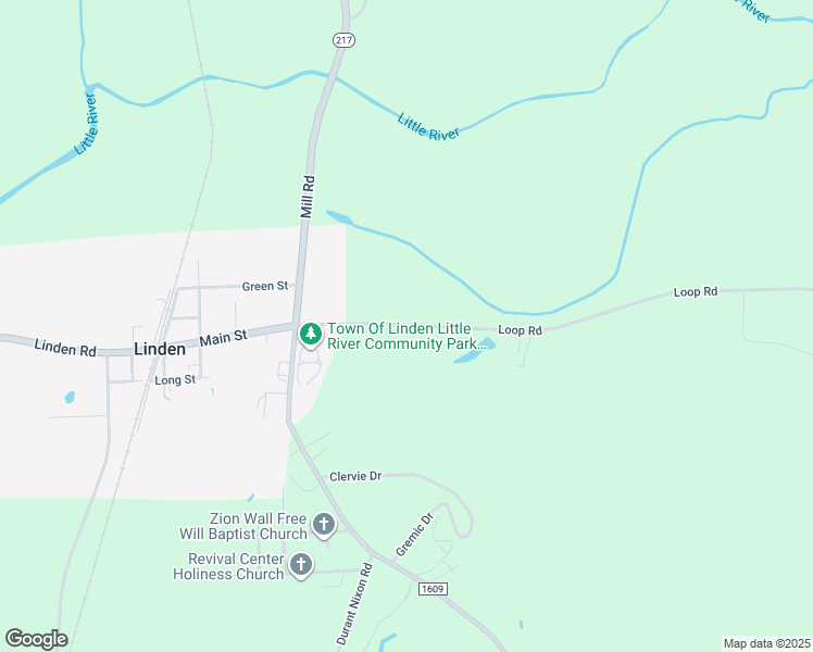 map of restaurants, bars, coffee shops, grocery stores, and more near 5244 Loop Road in Linden