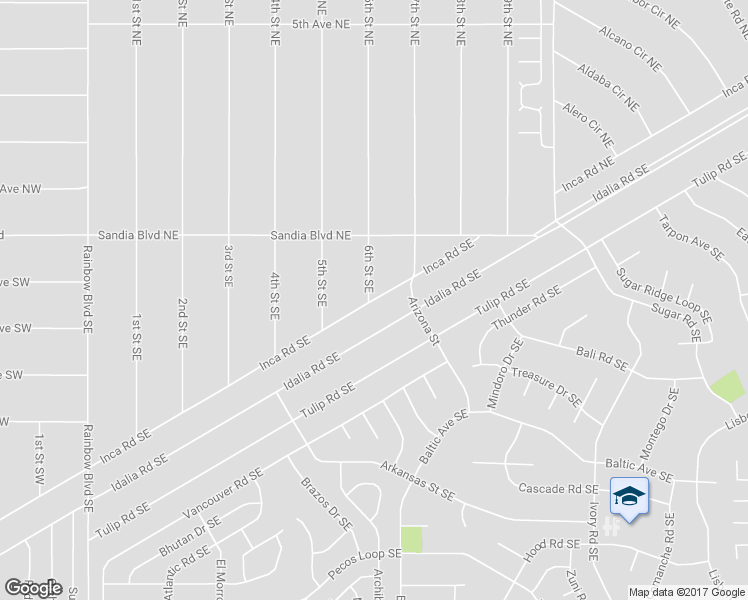 map of restaurants, bars, coffee shops, grocery stores, and more near 612 Inca Road Southeast in Rio Rancho
