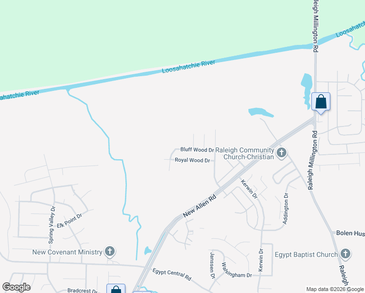 map of restaurants, bars, coffee shops, grocery stores, and more near 3654 Bluff Wood Drive in Memphis