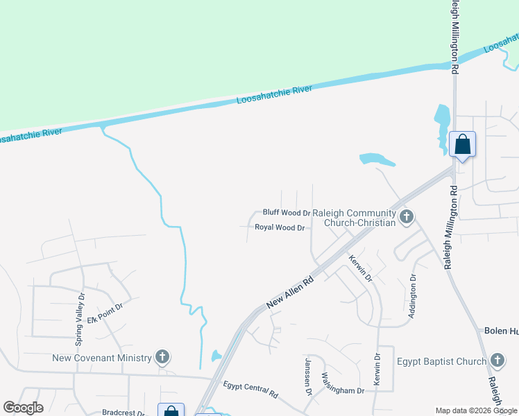 map of restaurants, bars, coffee shops, grocery stores, and more near 3654 Bluff Wood Drive in Memphis