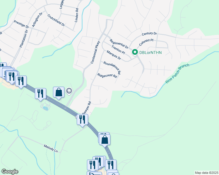 map of restaurants, bars, coffee shops, grocery stores, and more near 141 Hawksworth Place in Cameron