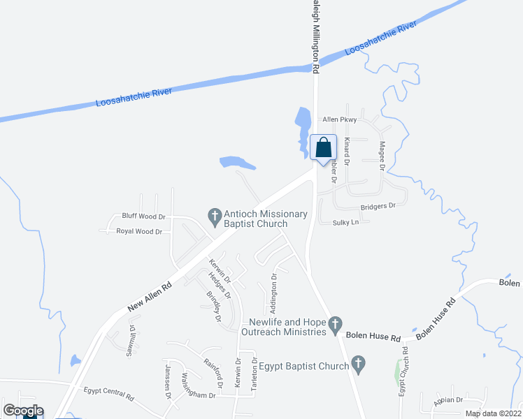 map of restaurants, bars, coffee shops, grocery stores, and more near 4748 New Allen Road in Memphis