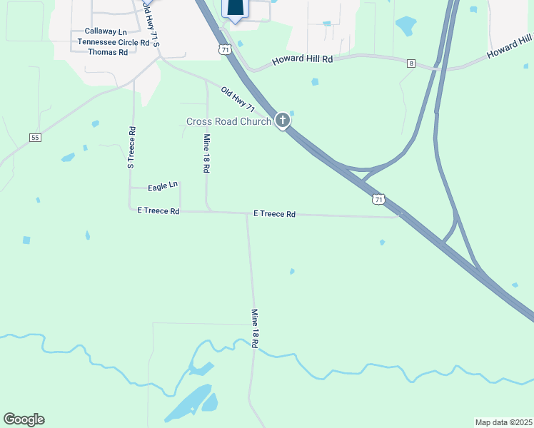 map of restaurants, bars, coffee shops, grocery stores, and more near 6445 East Treece Road in Fort Smith