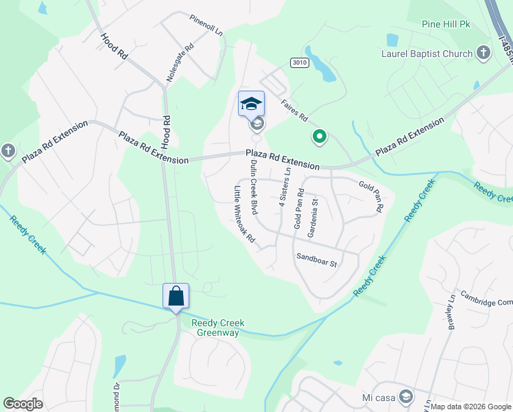 map of restaurants, bars, coffee shops, grocery stores, and more near 11024 Dulin Creek Boulevard in Charlotte