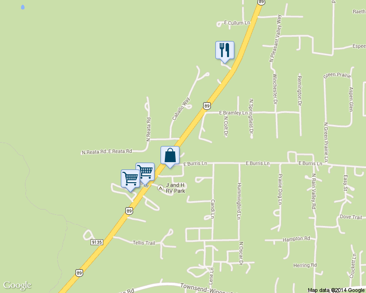 map of restaurants, bars, coffee shops, grocery stores, and more near 8075 U.S. 89 in Flagstaff