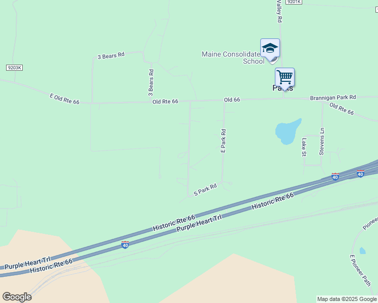 map of restaurants, bars, coffee shops, grocery stores, and more near in PARKS COMM PO