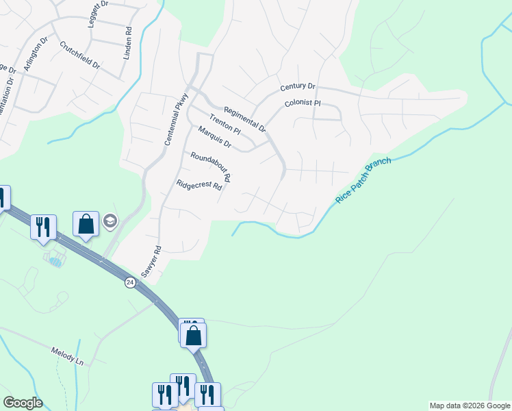 map of restaurants, bars, coffee shops, grocery stores, and more near 642 Regimental Drive in Cameron