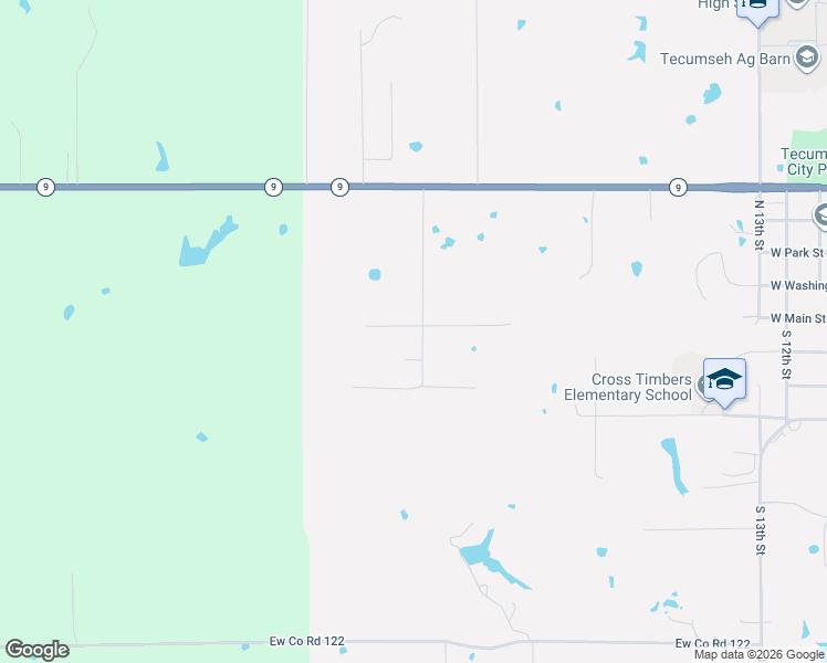 map of restaurants, bars, coffee shops, grocery stores, and more near 153 Rustic Oak Road in Tecumseh