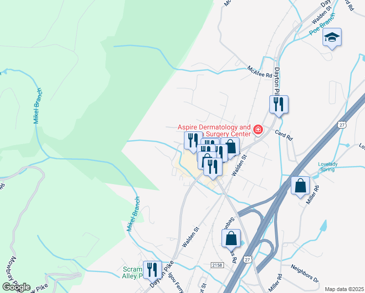 map of restaurants, bars, coffee shops, grocery stores, and more near 15 Wal-Mart Drive in Soddy-Daisy