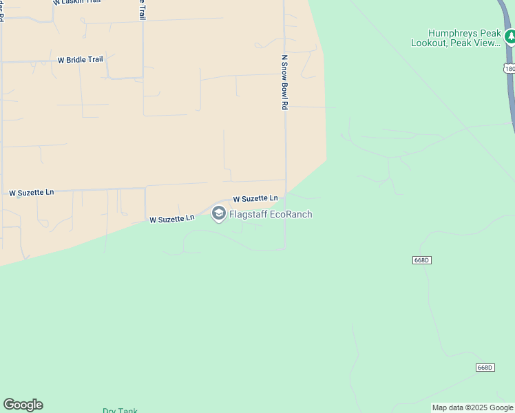 map of restaurants, bars, coffee shops, grocery stores, and more near 6600 West Leonard Lane in Flagstaff