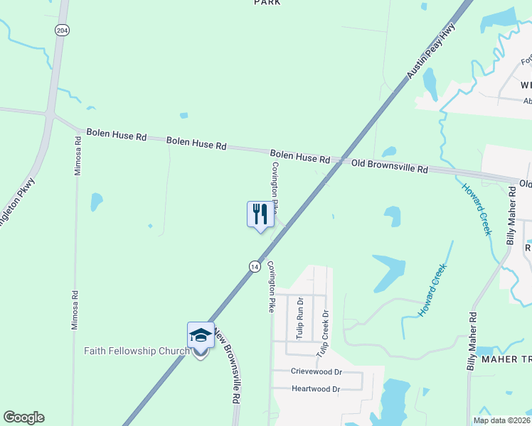 map of restaurants, bars, coffee shops, grocery stores, and more near 4702-4866 Covington Pike in Memphis