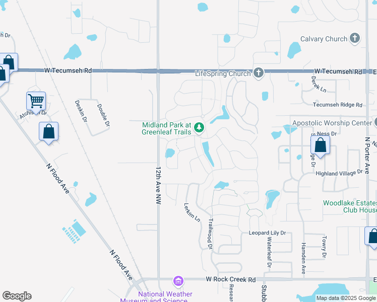map of restaurants, bars, coffee shops, grocery stores, and more near 908 Old Frisco Road in Norman