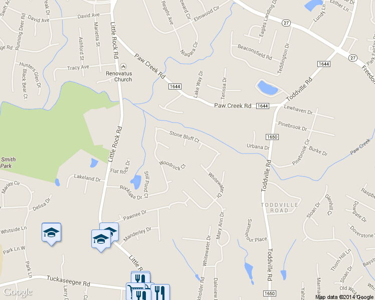 map of restaurants, bars, coffee shops, grocery stores, and more near 2127 Lauren Elizabeth Court in Charlotte