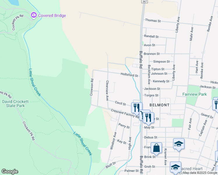 map of restaurants, bars, coffee shops, grocery stores, and more near 1113 Clearview Avenue in Lawrenceburg