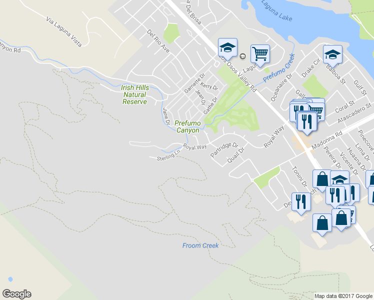 map of restaurants, bars, coffee shops, grocery stores, and more near in San Luis Obispo