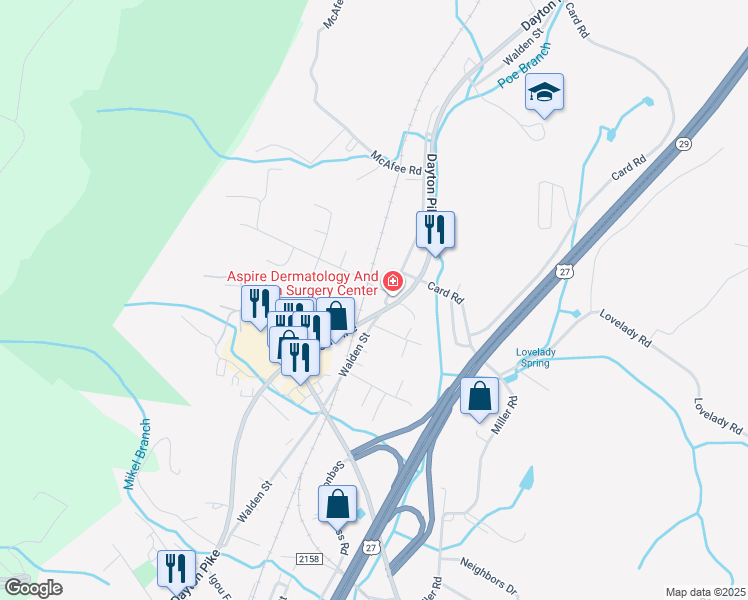 map of restaurants, bars, coffee shops, grocery stores, and more near 10339 Walden Street in Soddy-Daisy